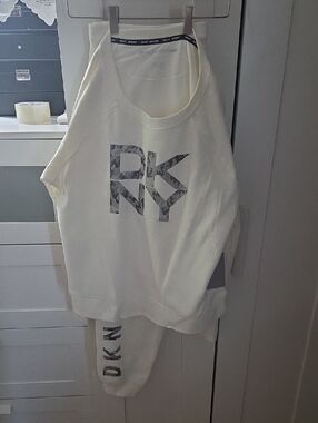 DKNY Cream Logo Sweat Suit with Camouflage Print